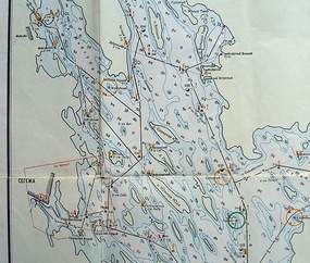 Карта Выгозеро с глубинами