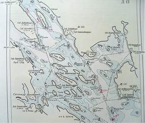 Карта Выгозеро с глубинами